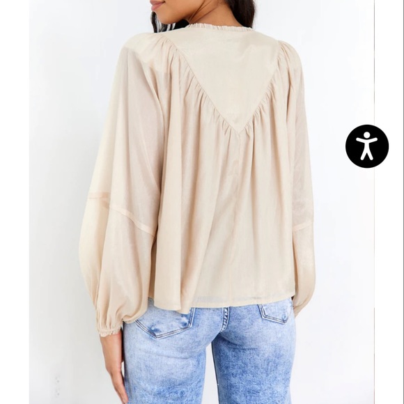 Brand new Champagne v-front satin blouse- perfect for a night out! - Picture 3 of 8